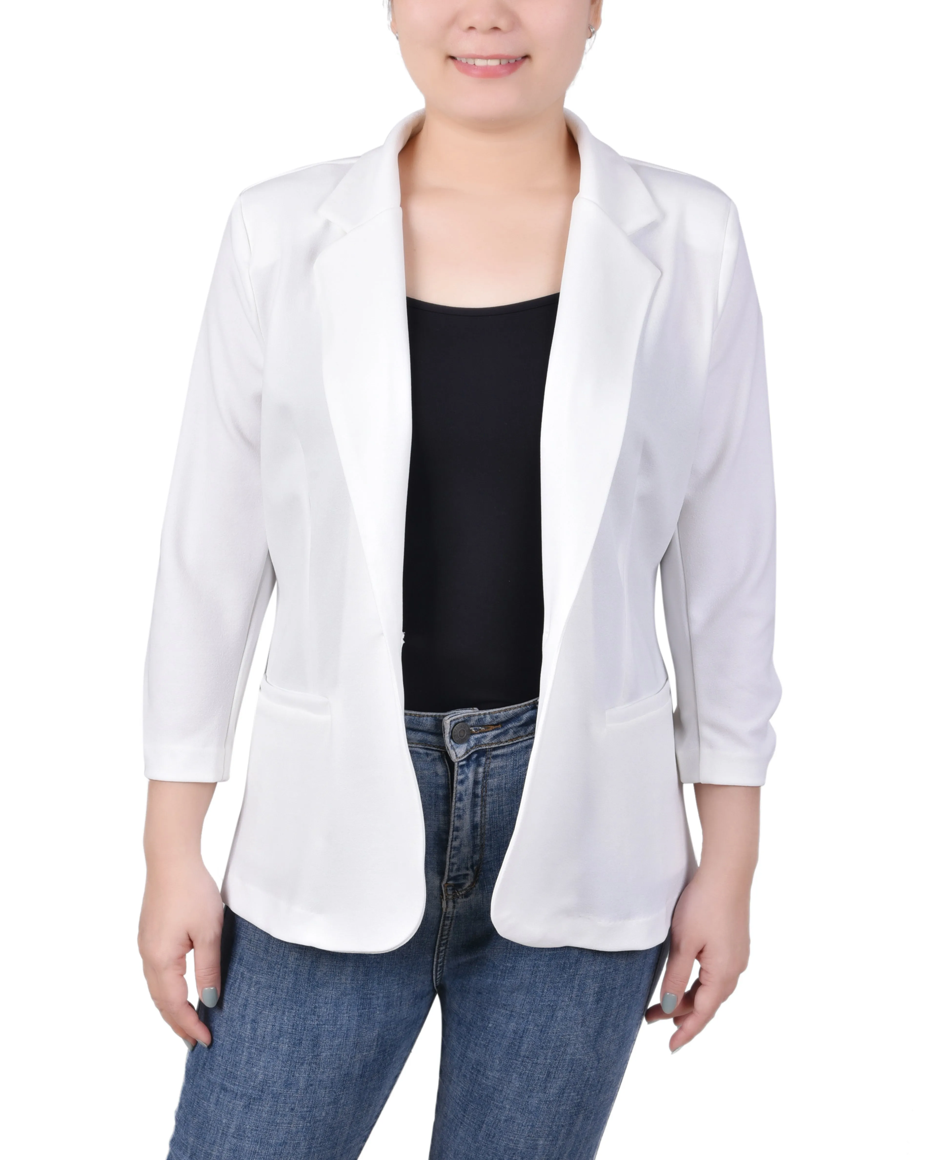 3/4 Sleeve Scuba Crepe Jacket