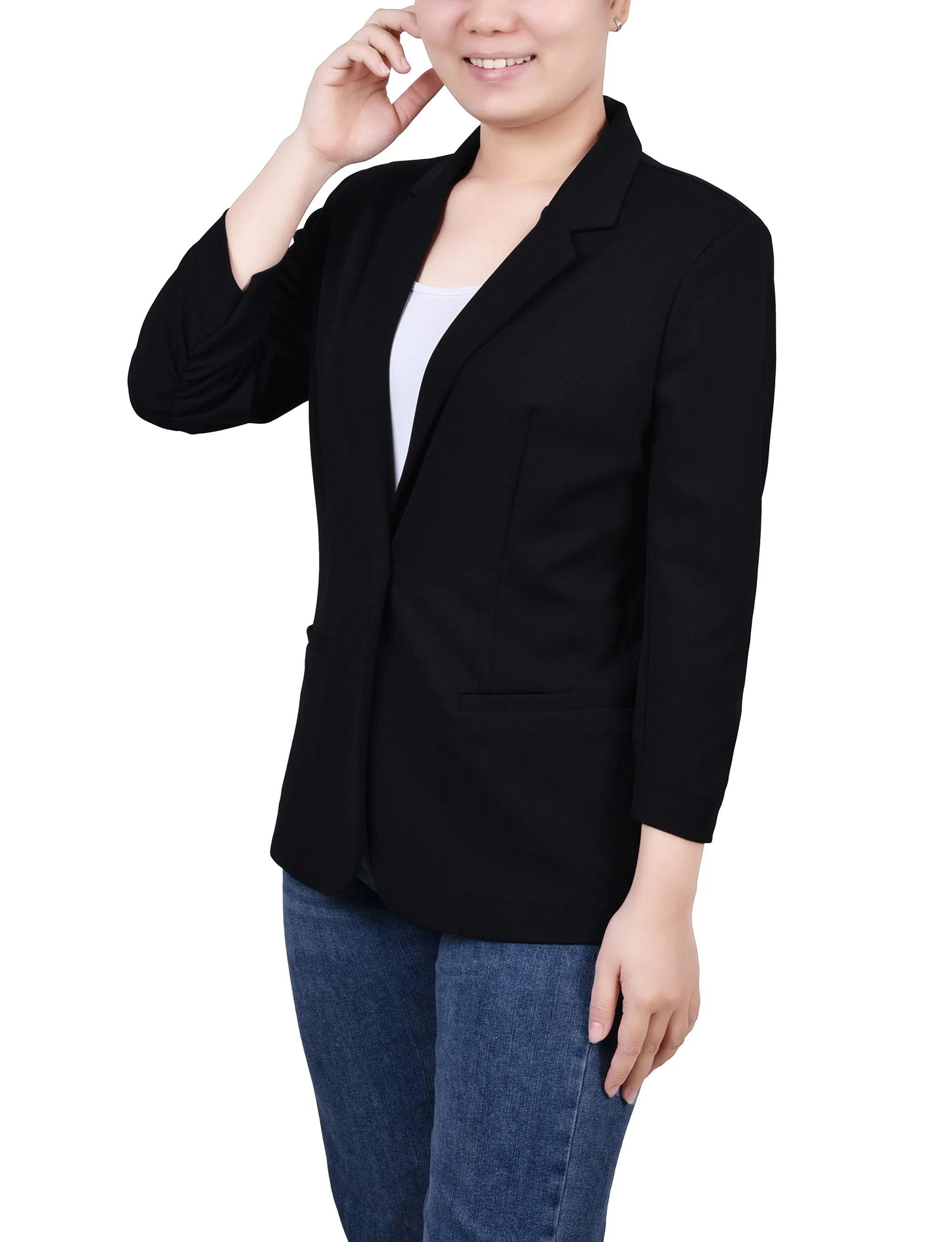 3/4 Sleeve Scuba Crepe Jacket