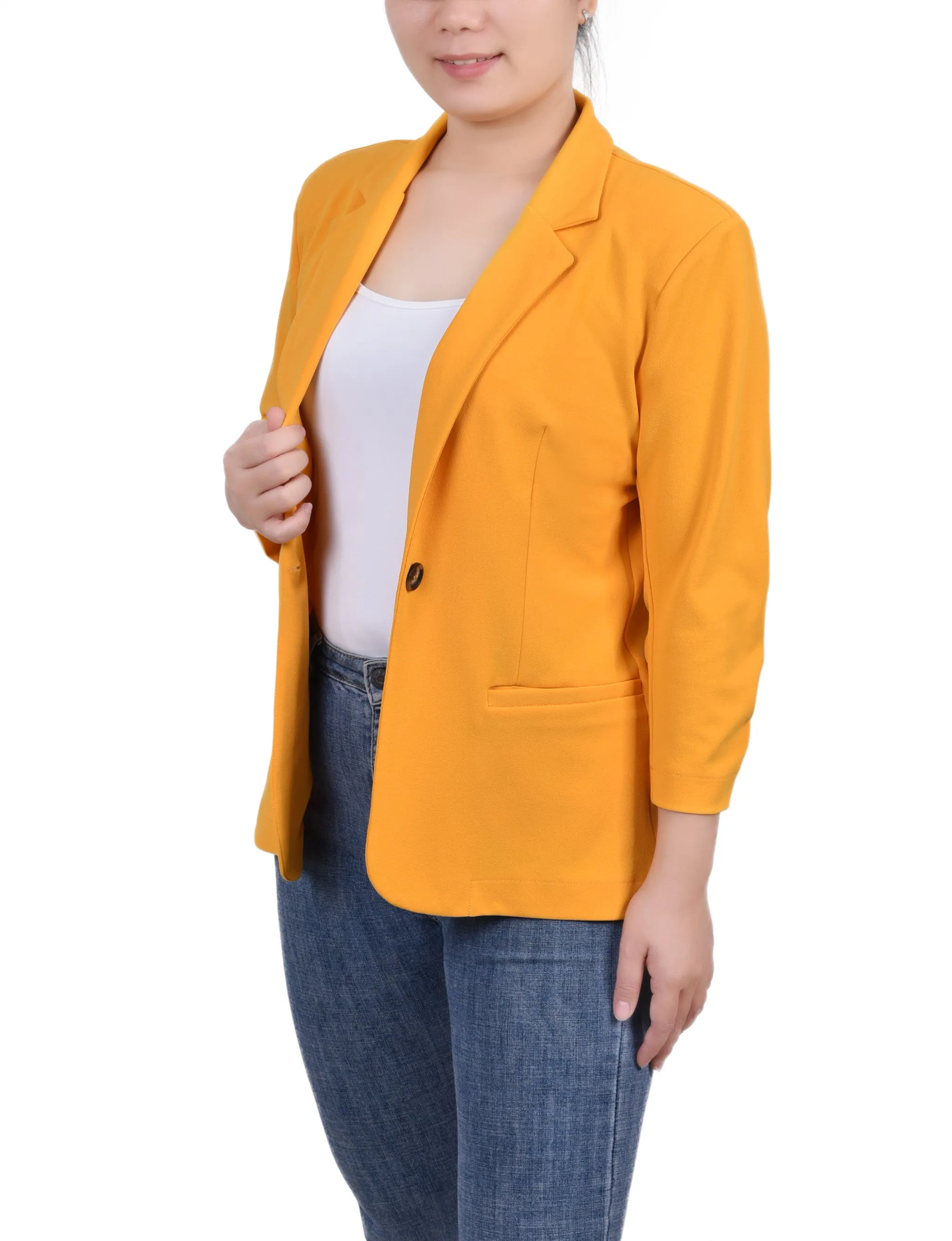 3/4 Sleeve Scuba Crepe Jacket
