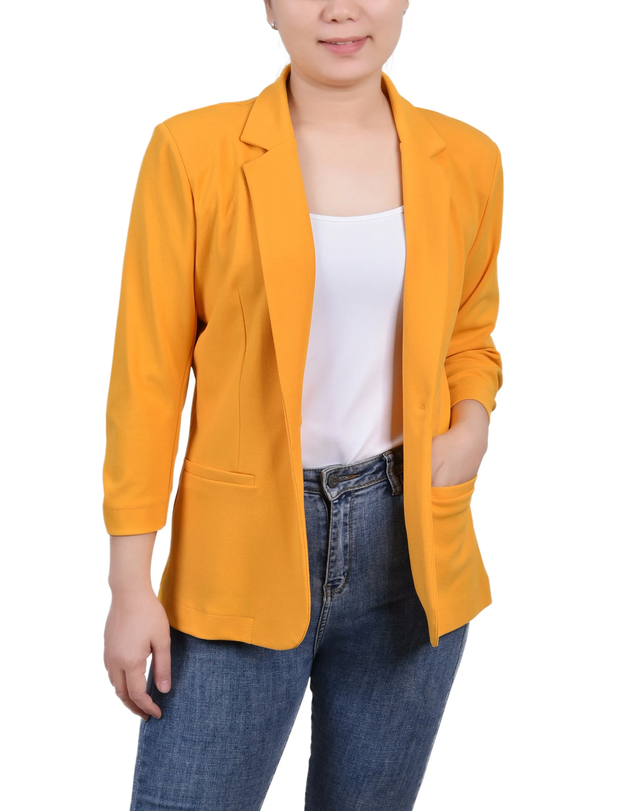 3/4 Sleeve Scuba Crepe Jacket