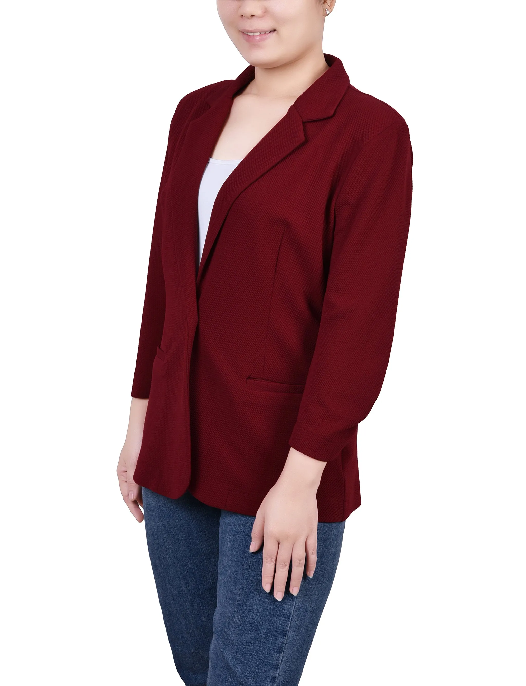 3/4 Sleeve Scuba Crepe Jacket
