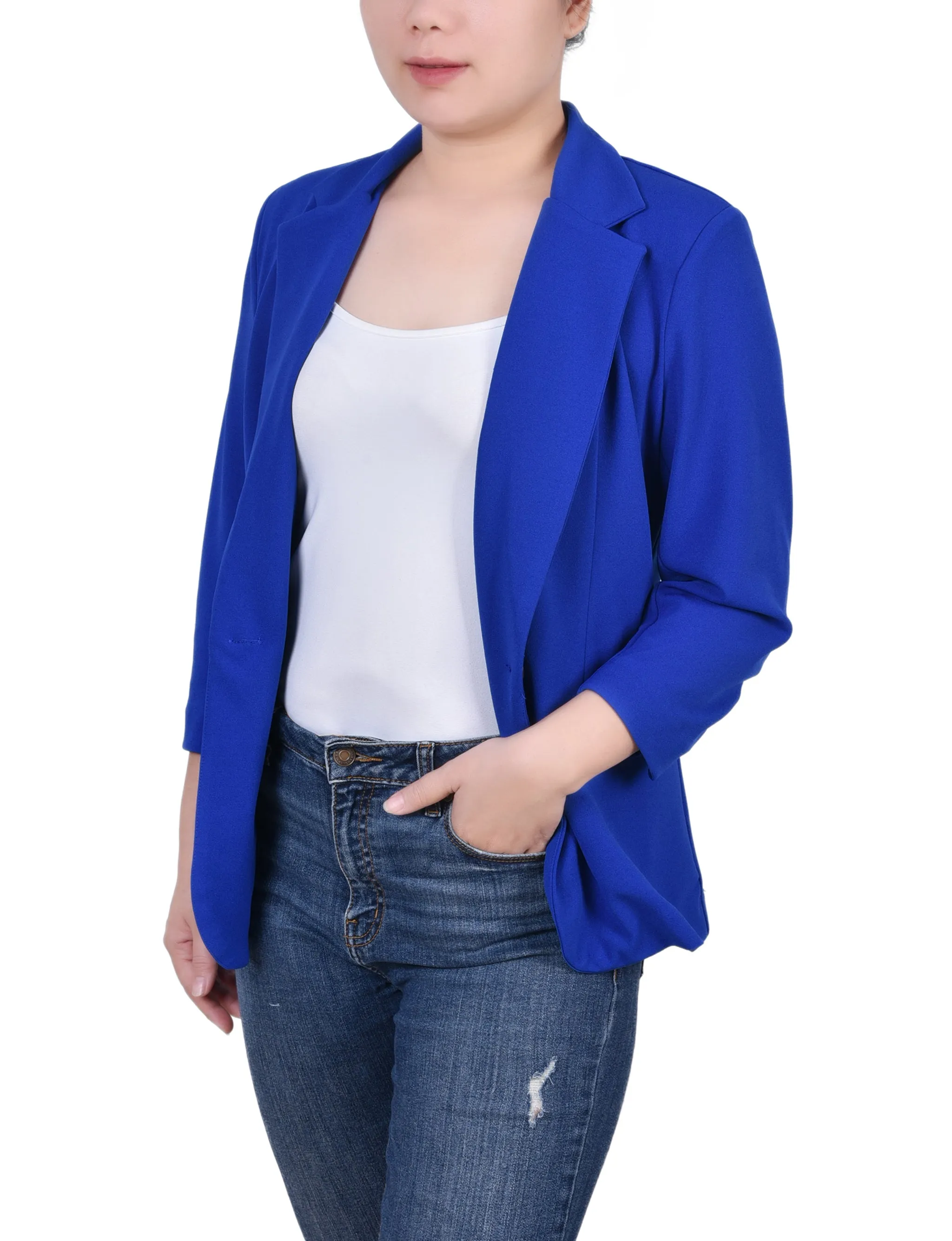 3/4 Sleeve Scuba Crepe Jacket