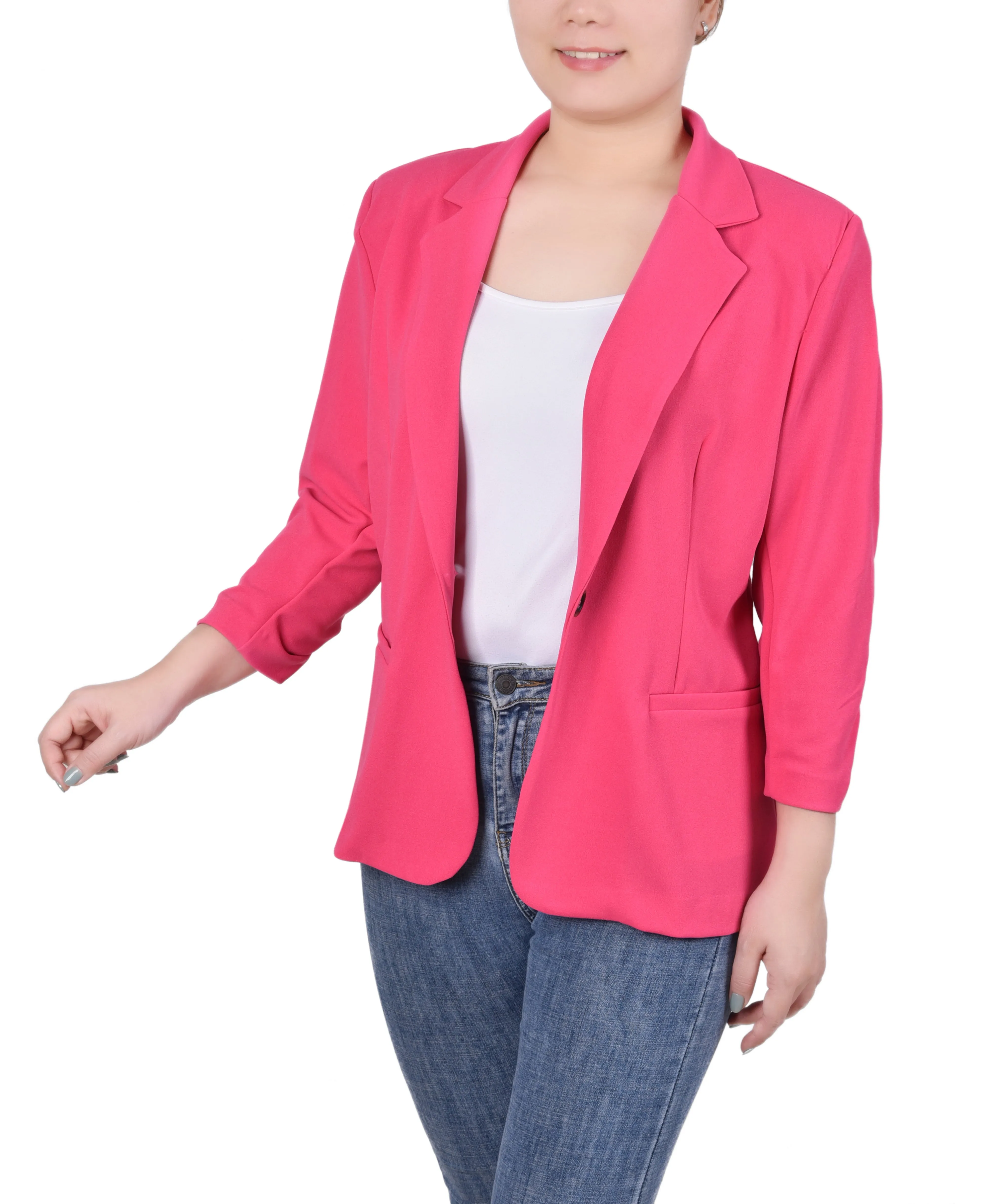 3/4 Sleeve Scuba Crepe Jacket
