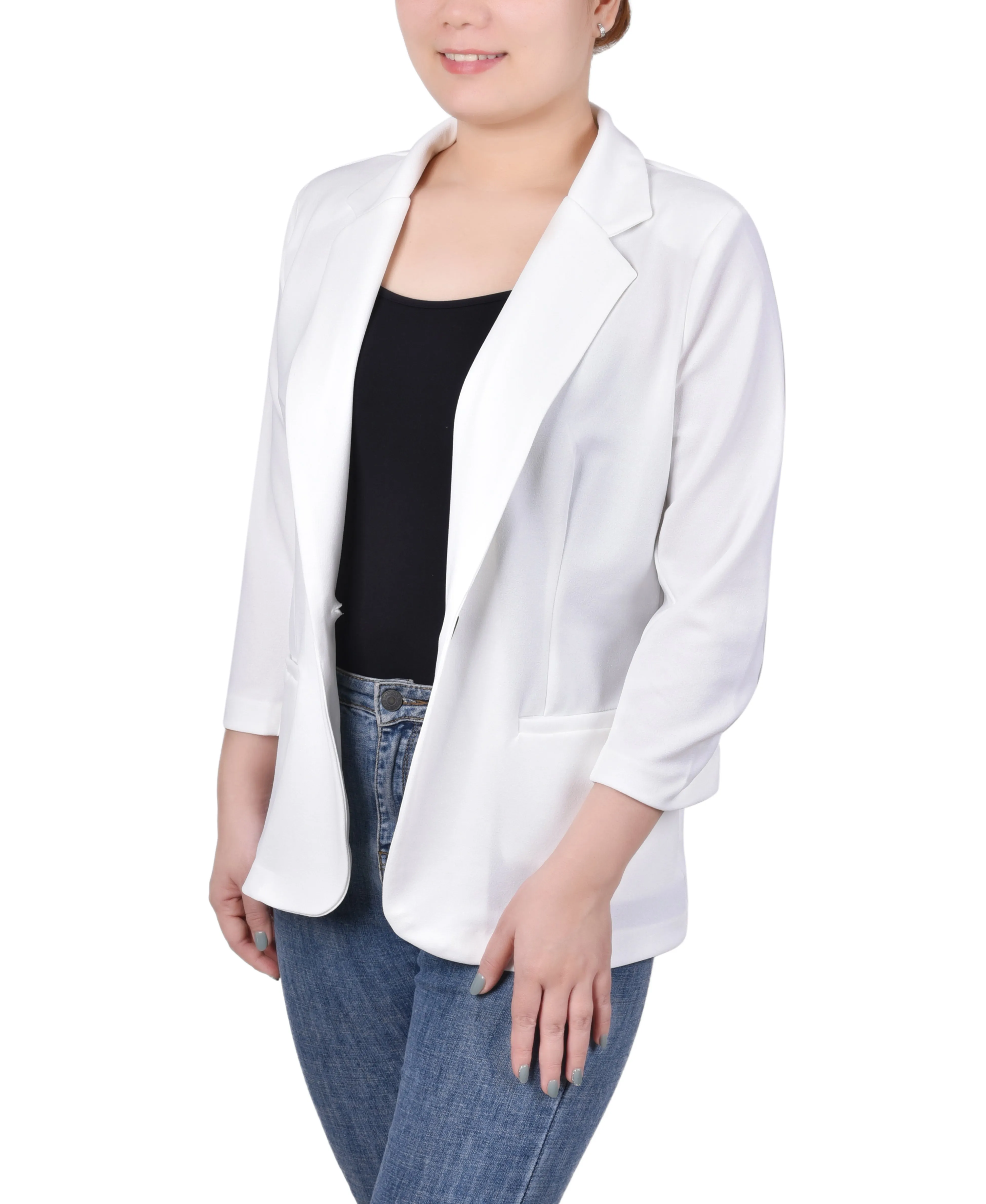 3/4 Sleeve Scuba Crepe Jacket