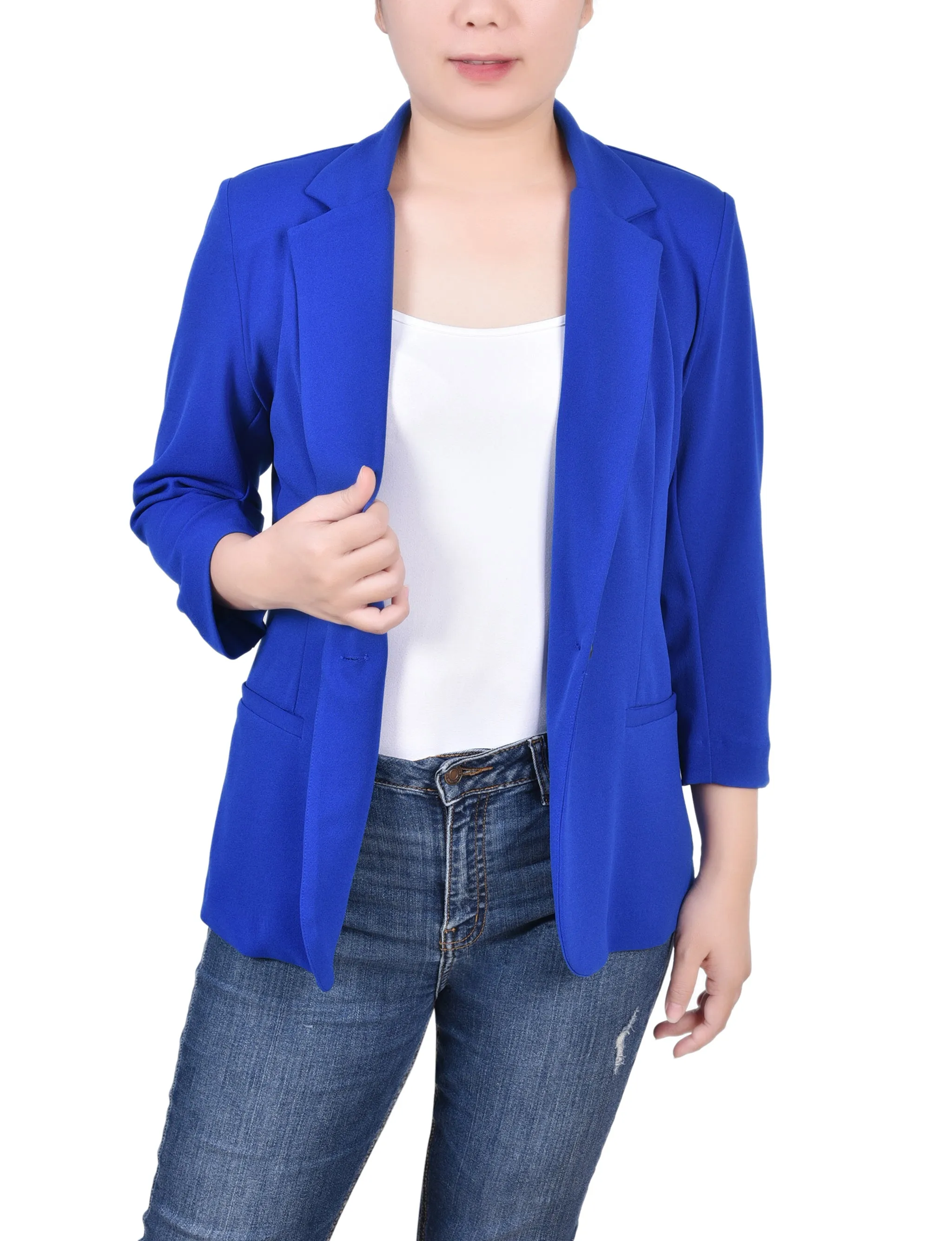 3/4 Sleeve Scuba Crepe Jacket