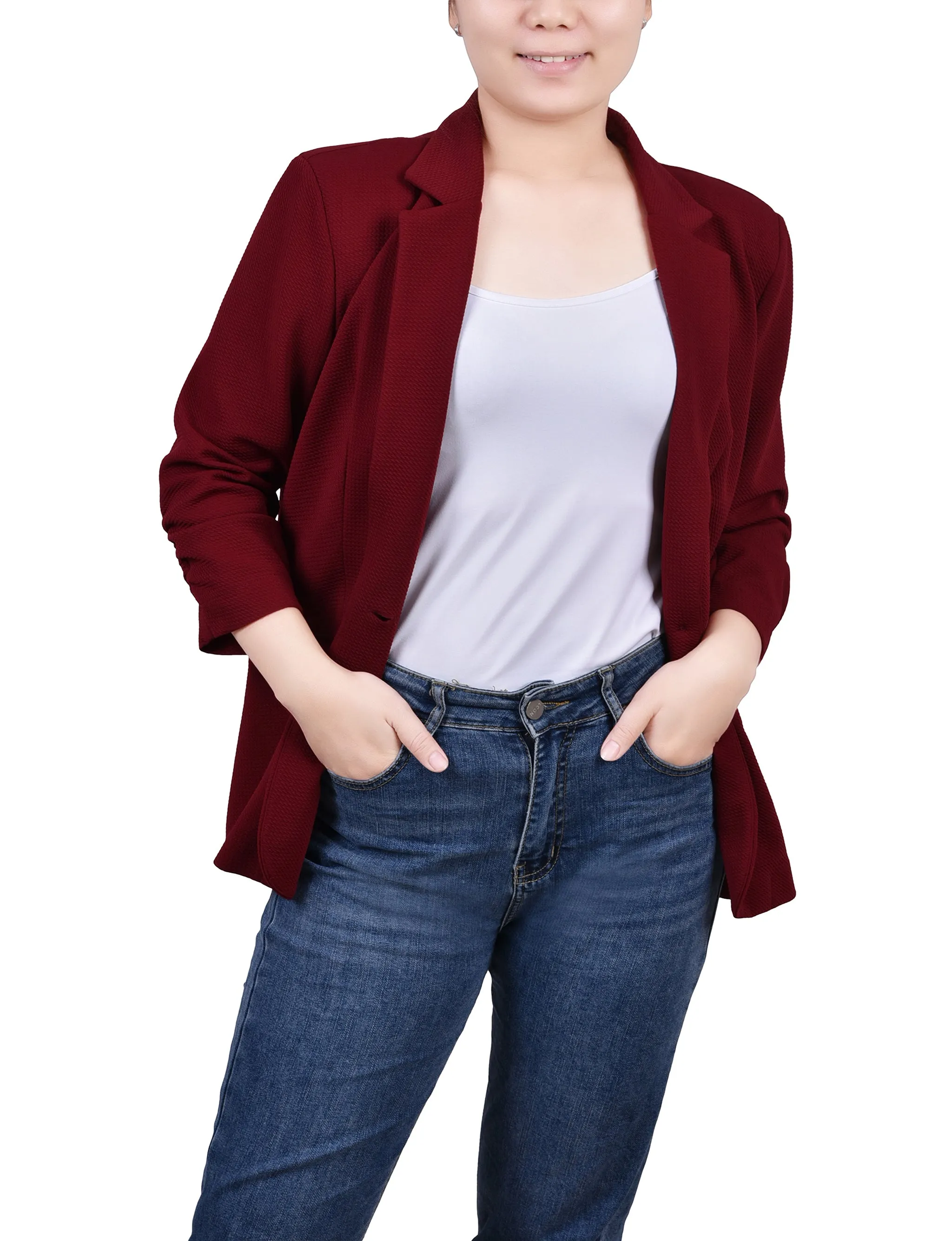 3/4 Sleeve Scuba Crepe Jacket