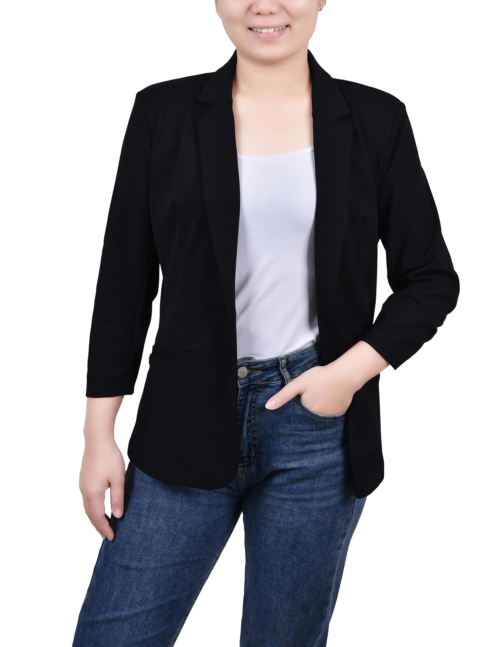 3/4 Sleeve Scuba Crepe Jacket