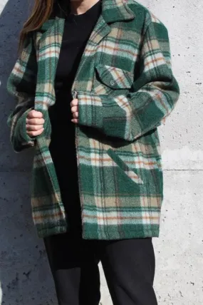 70s Plaid Wool Jacket L/XL
