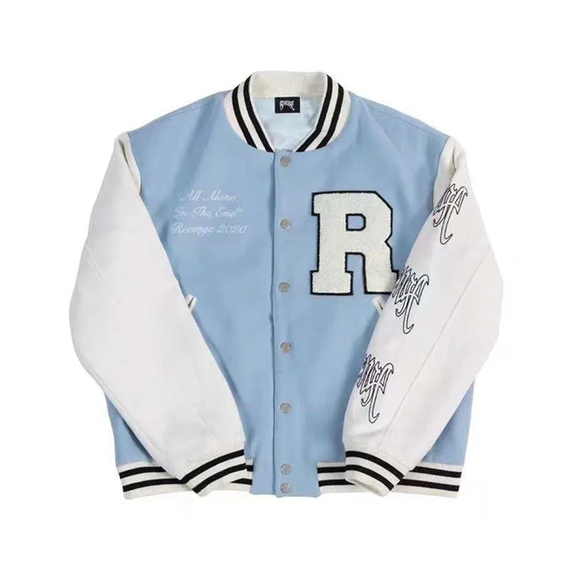 Alaska Varsity Jacket Stitching Baseball Uniform Men's and Women's Retro Jacket Spring Loose