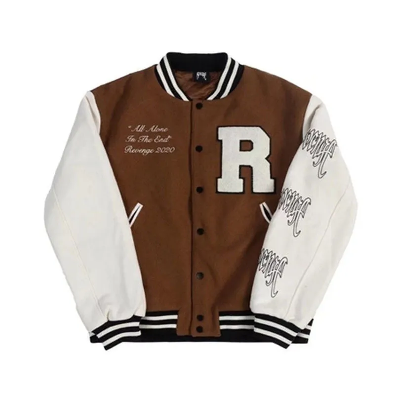 Alaska Varsity Jacket Stitching Baseball Uniform Men's and Women's Retro Jacket Spring Loose