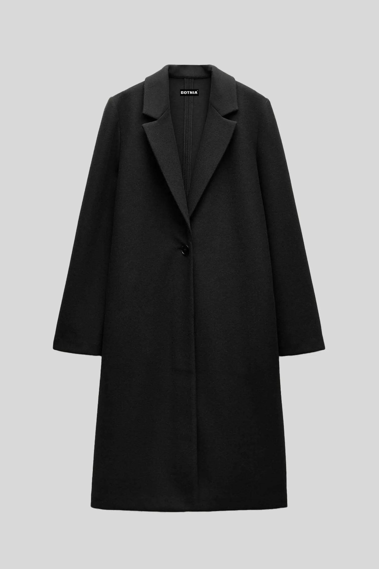 Black - Wool Blend Long Coat