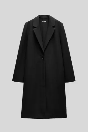 Black - Wool Blend Long Coat