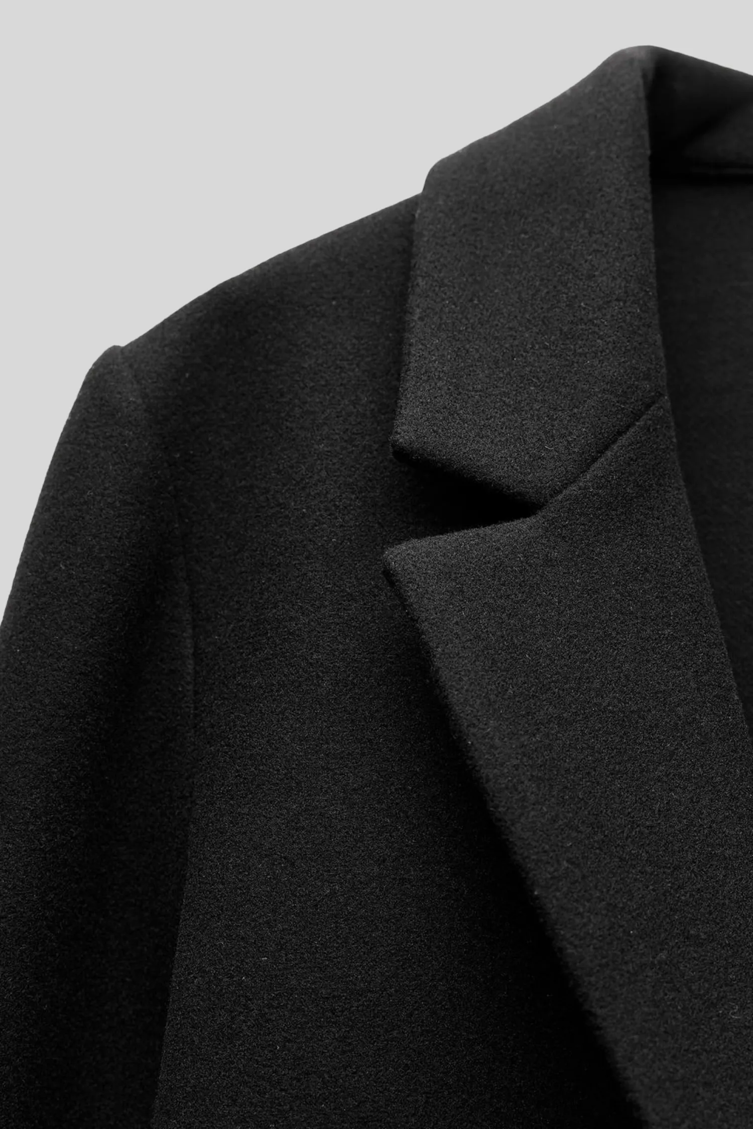 Black - Wool Blend Long Coat