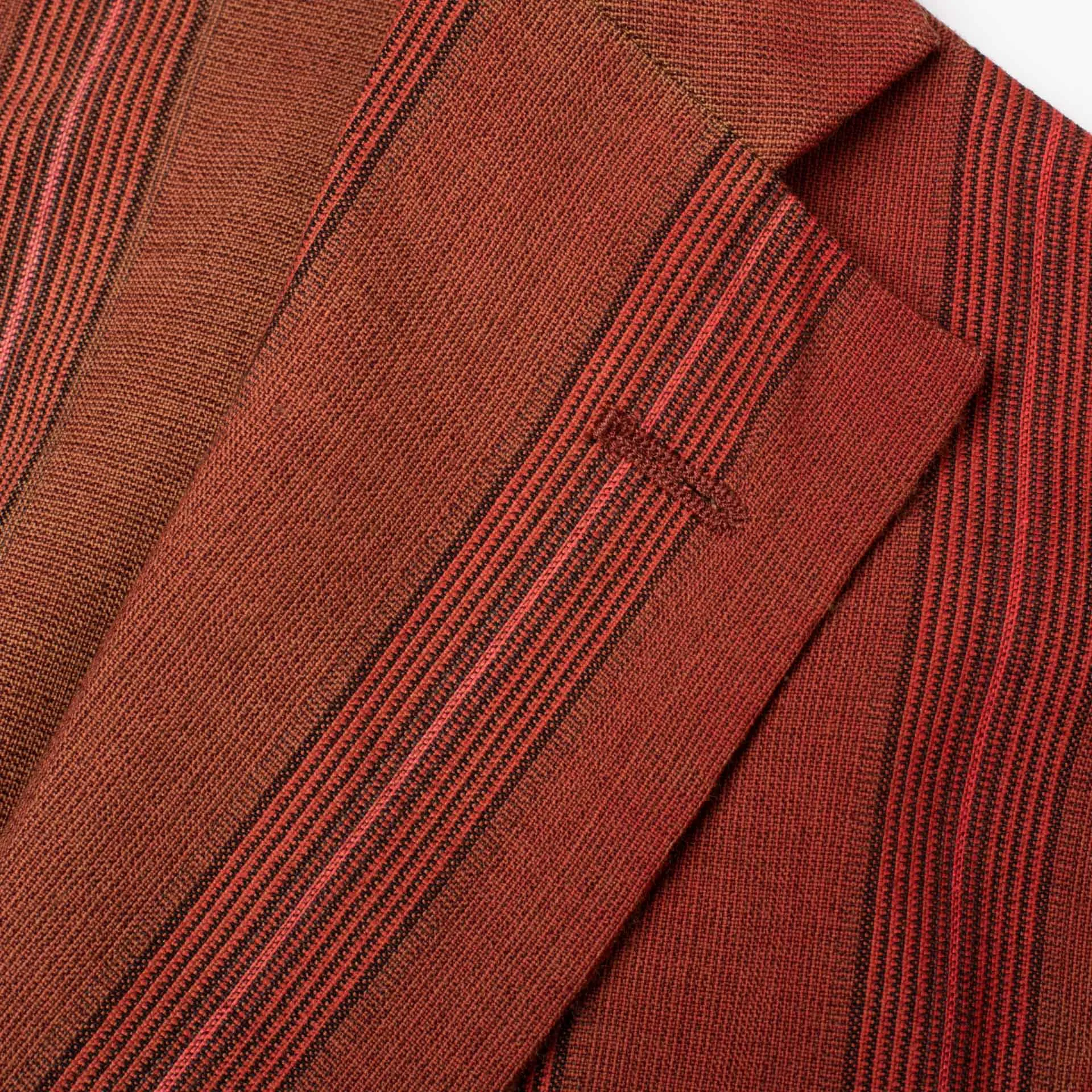 BOGLIOLI Galleria Red Striped Wool-Silk-Linen Unconstructed Jacket 50 NEW US 40