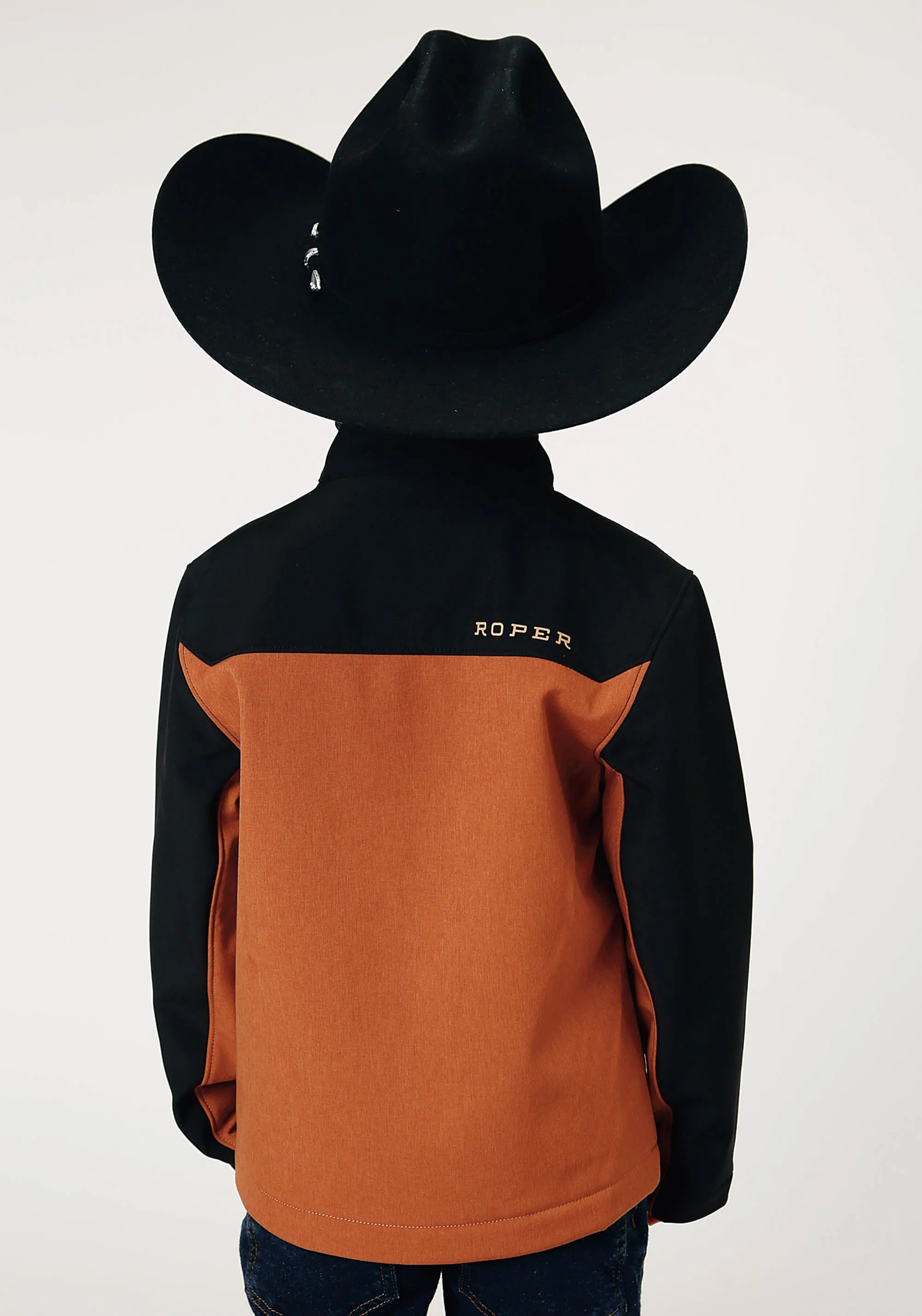 BOYS  CARAMEL SOFTSHELL COMBO  TECH JACKET