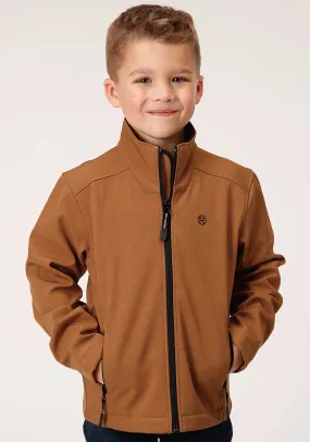 BOYS  CARAMEL SOFTSHELL TECH JACKET