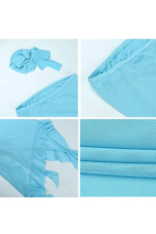 BY427 Mesh Ruffle Short Dress