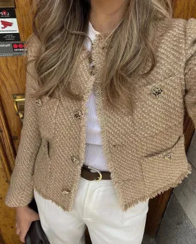 Chic tweed blazer jacket