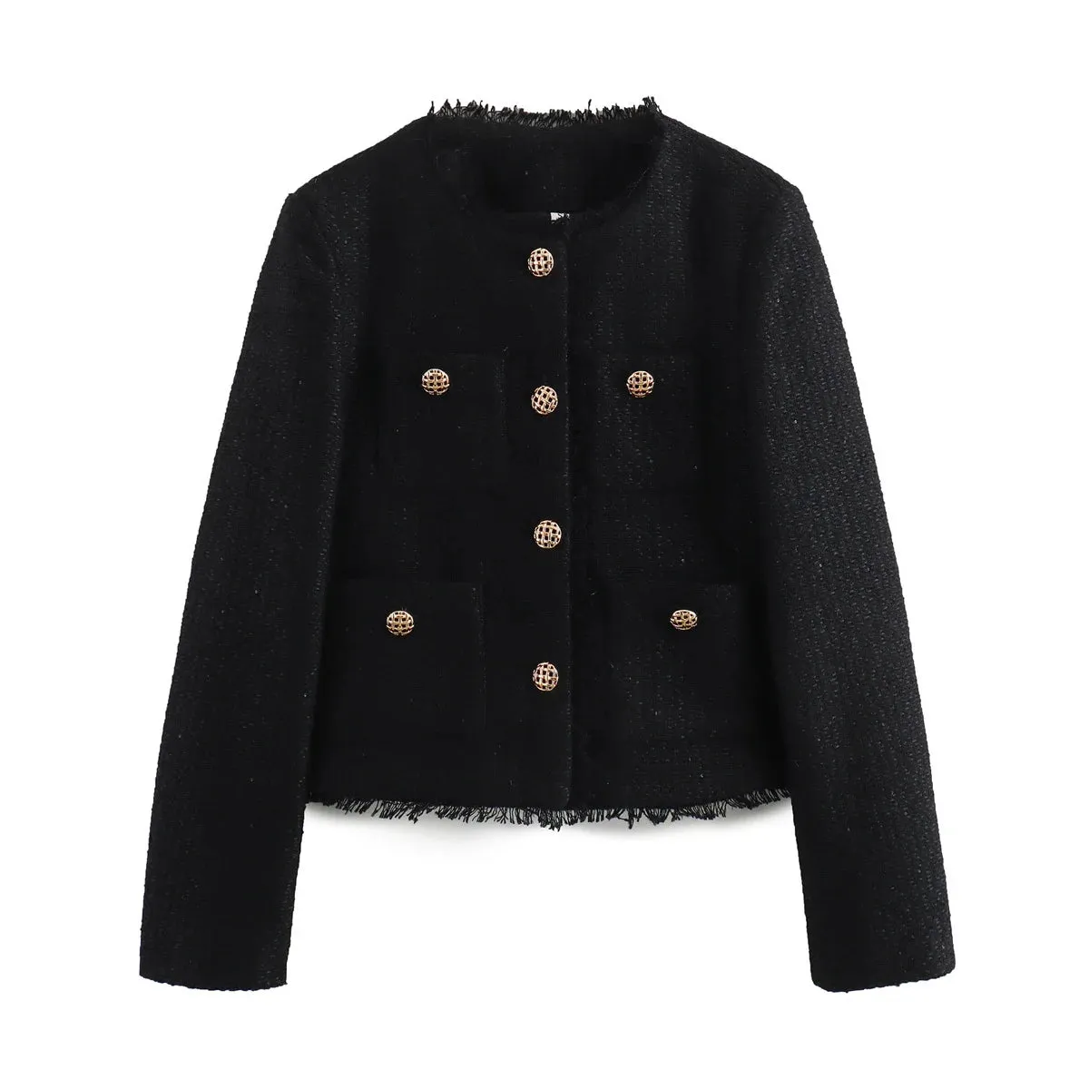 Chic tweed blazer jacket