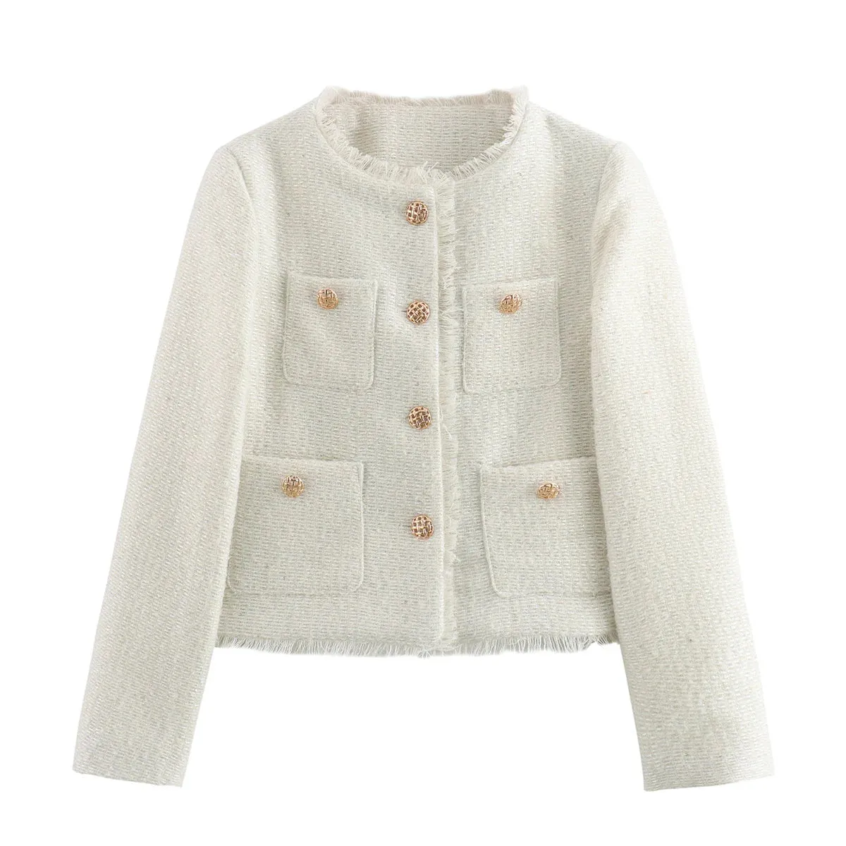 Chic tweed blazer jacket