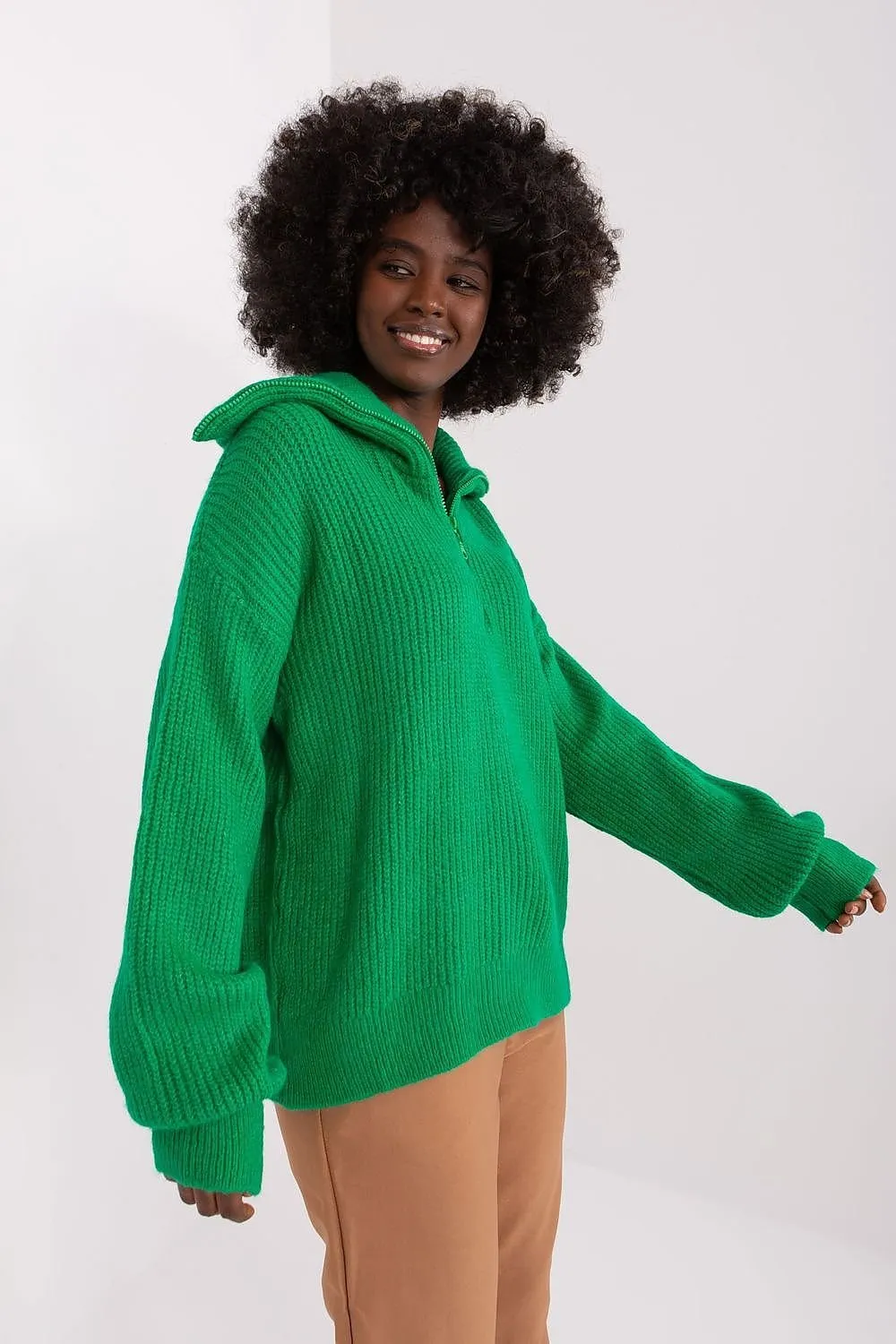 Chic Unbuttoned Turtleneck Sweater