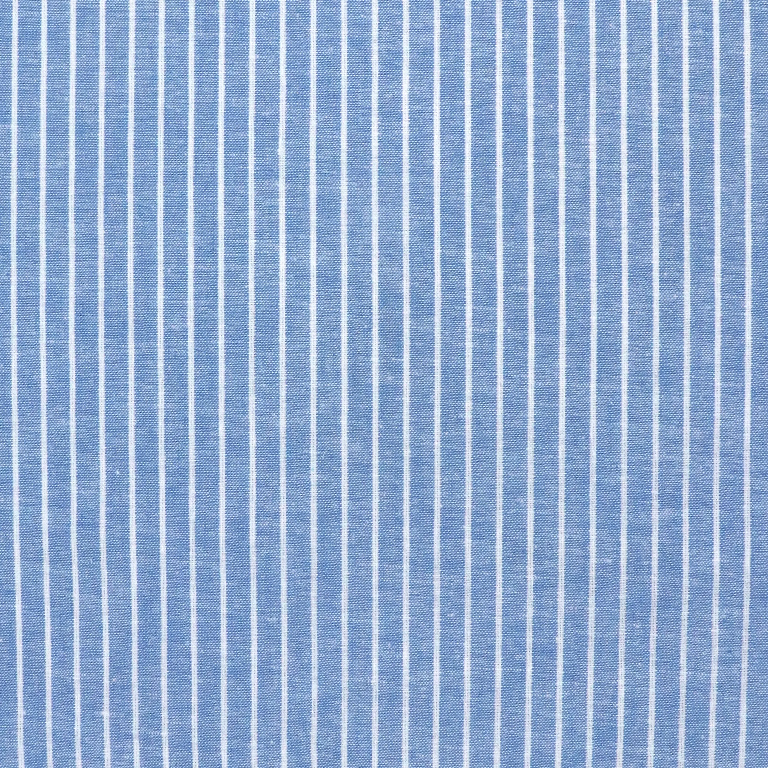 Cotton Linen - Marled Sky Blue - Stripe