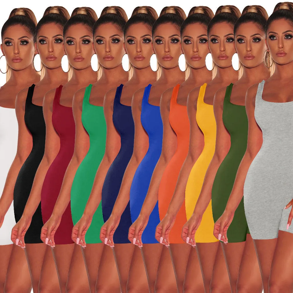 F5080 Solid color jumpsuit European and American sexy backless jumpsuit