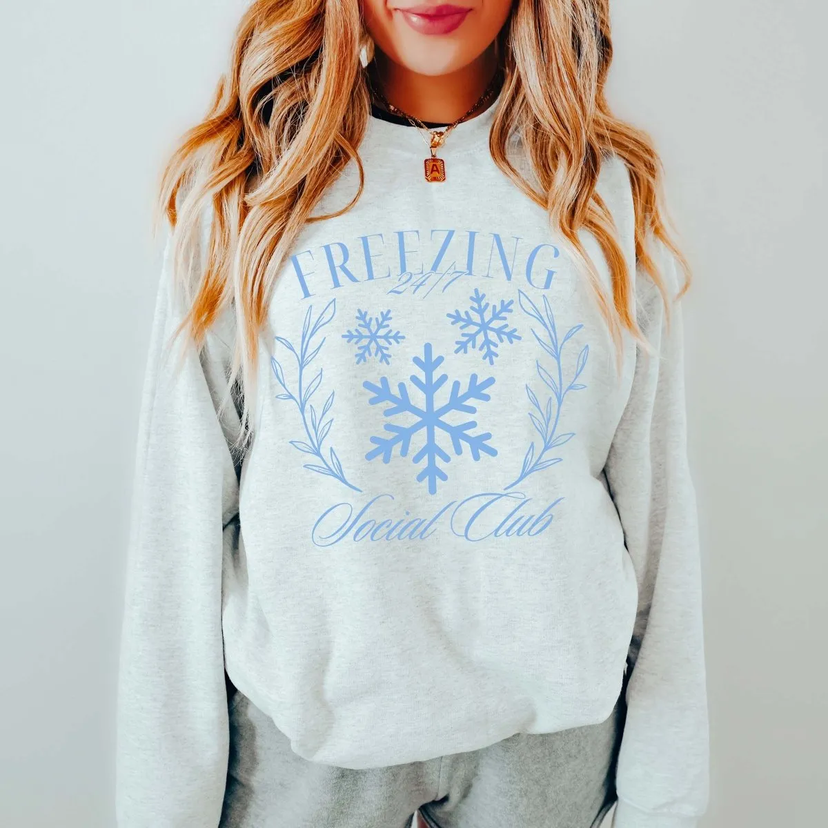 Freezing 24/7 Social Club Wholesale Graphic Sweatshirt - Quick Shipping