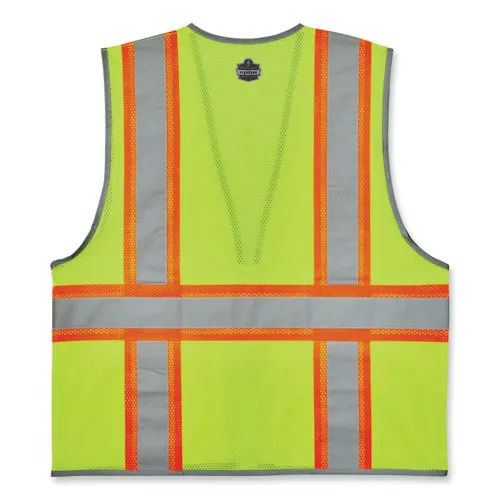Glowear 8246z-s Single Size Class 2 Two-tone Mesh Vest, Polyester, Large, Lime