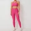 Imitation denim pocket tight adjustable waist with belt sports two-piece set 5colors