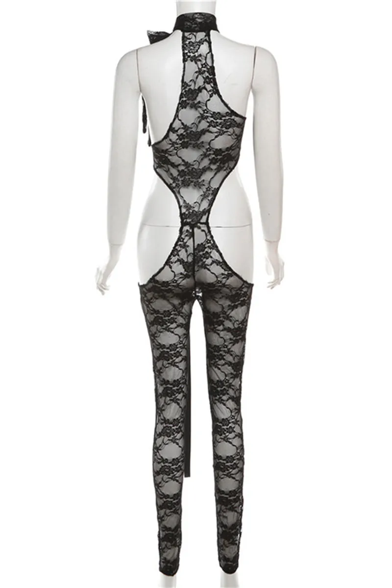 JJ657 Lace Cut-Out Jumpsuit