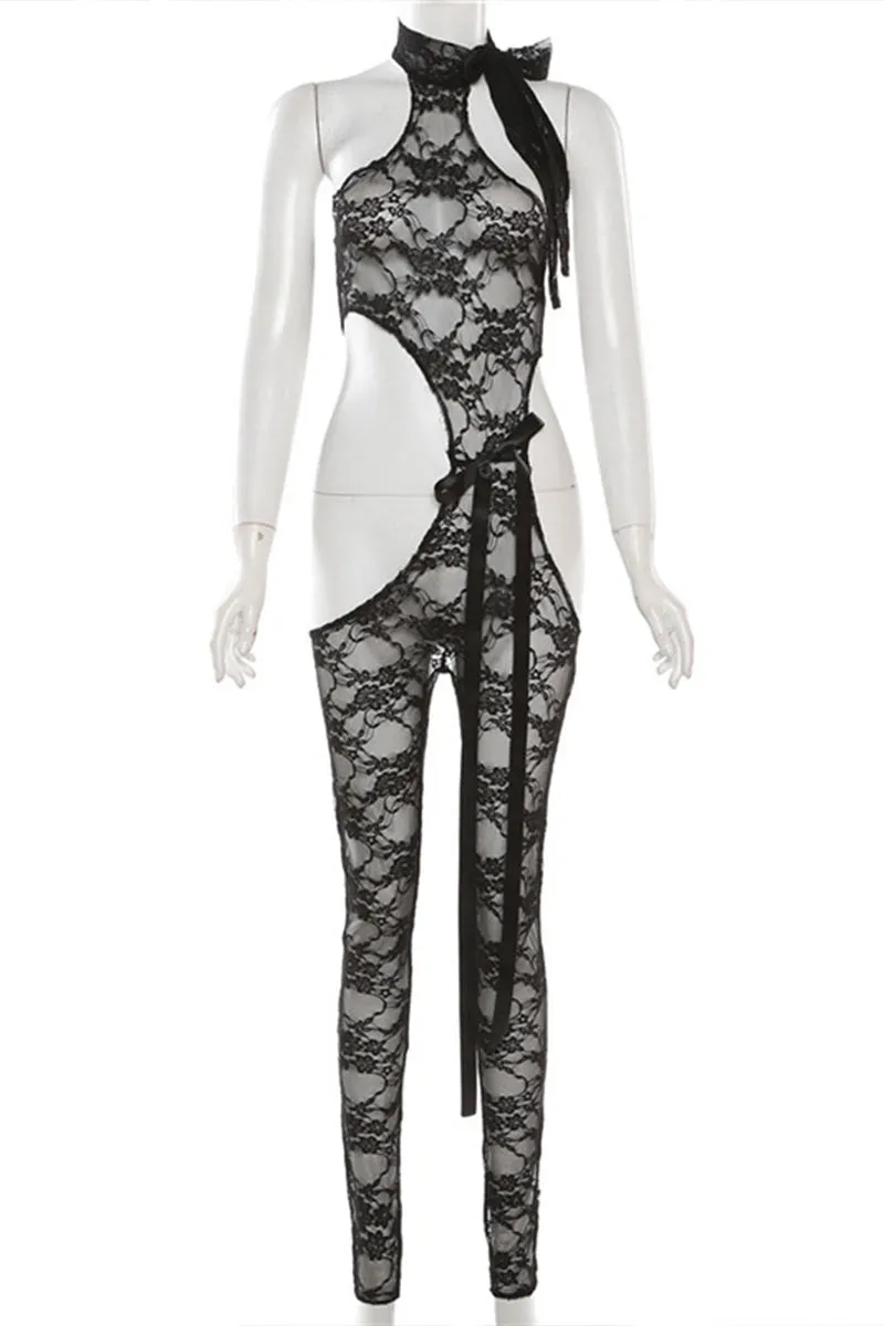 JJ657 Lace Cut-Out Jumpsuit