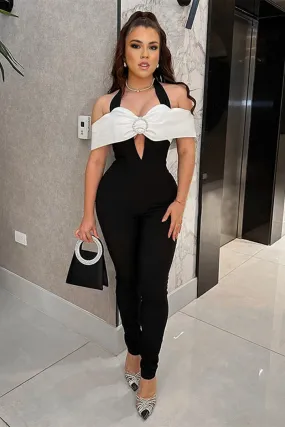 JK0232 Halter Off Shoulder Jumpsuits