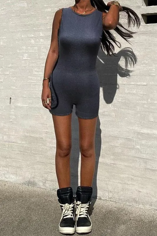 JZ311 Sleeveless Slim Fit Rompers