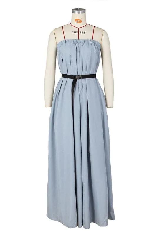 JZ415 Strapless Wide Leg Jumpsuits