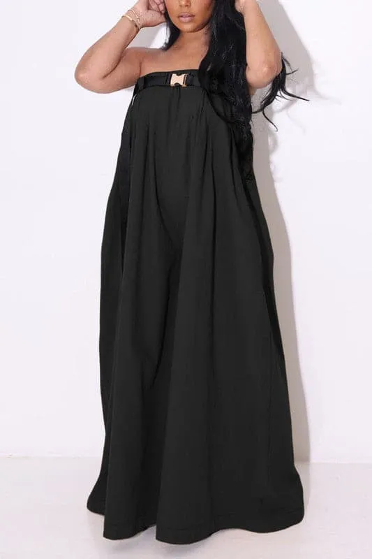 JZ415 Strapless Wide Leg Jumpsuits
