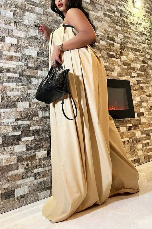 JZ415 Strapless Wide Leg Jumpsuits