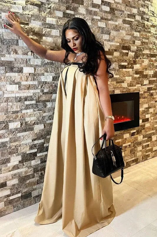 JZ415 Strapless Wide Leg Jumpsuits