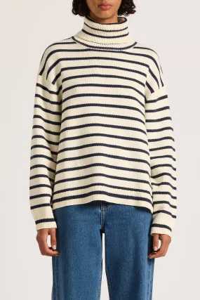 KAI TURTLENECK - NAVY STRIPE