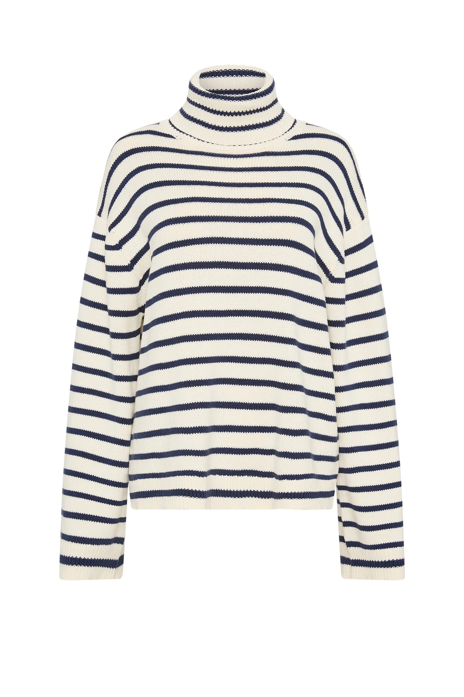 KAI TURTLENECK - NAVY STRIPE