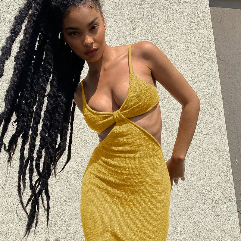 Knitted Cut Out Maxi Dress