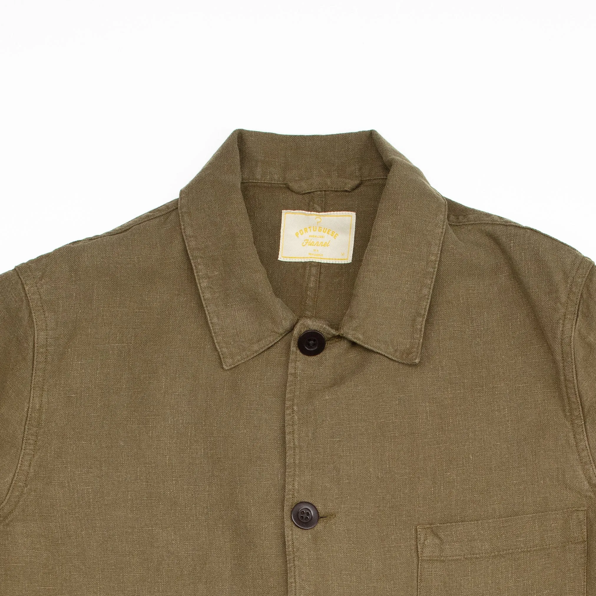 Labura Jacket in Olive Linen