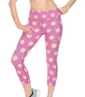 Lorna Jane 7/8 Pink Purple Moroccan Mandala Patterned Yoga Leggings