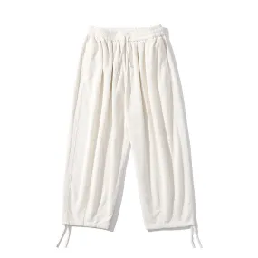 Man Fall Outfits Cargo Pants Street Straight Corduroy Casual Pants Loose Elastic Solid Color Simple Overalls Trousers