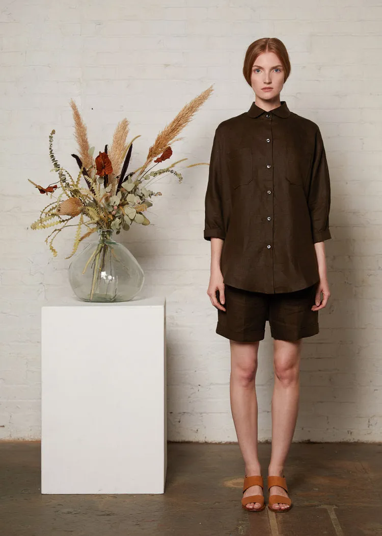 Megan Huntz 100% Linen Steph Blouse