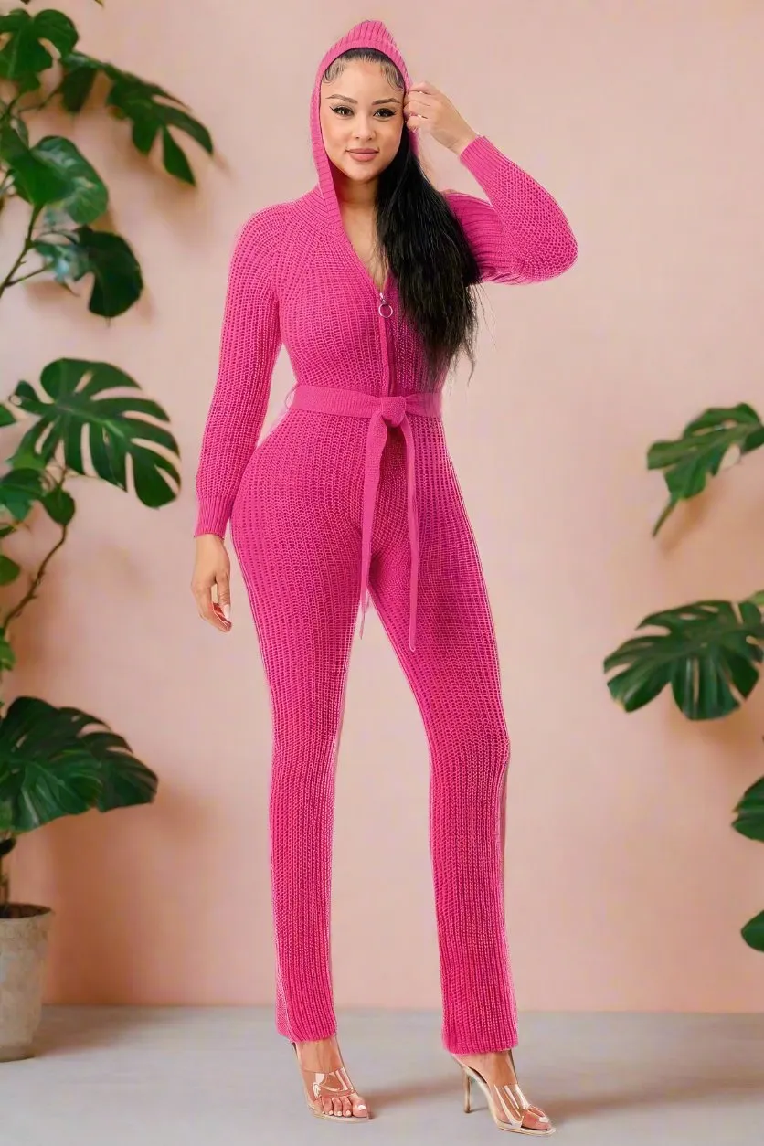 Monroe Hooded Sweater Jumpsuit