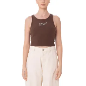 OBEY HEARTS RIB MEGAN TANK // DARK BROWN