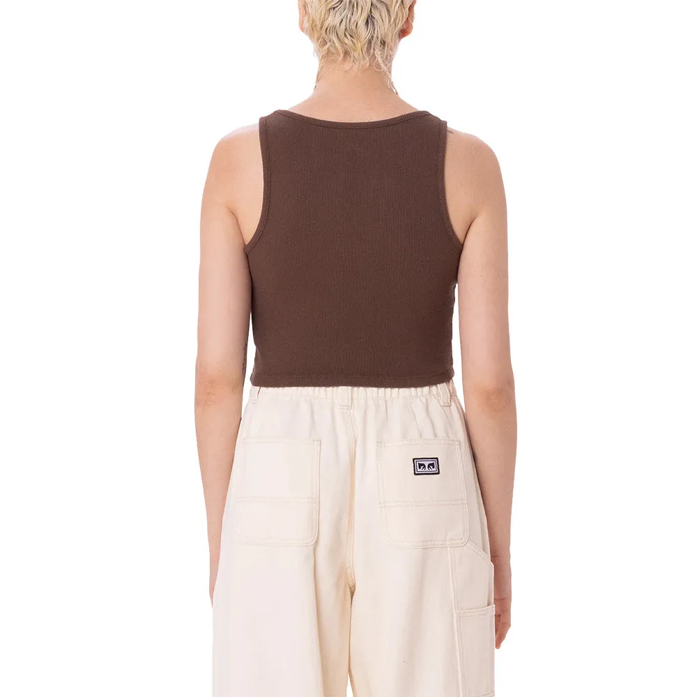 OBEY HEARTS RIB MEGAN TANK // DARK BROWN
