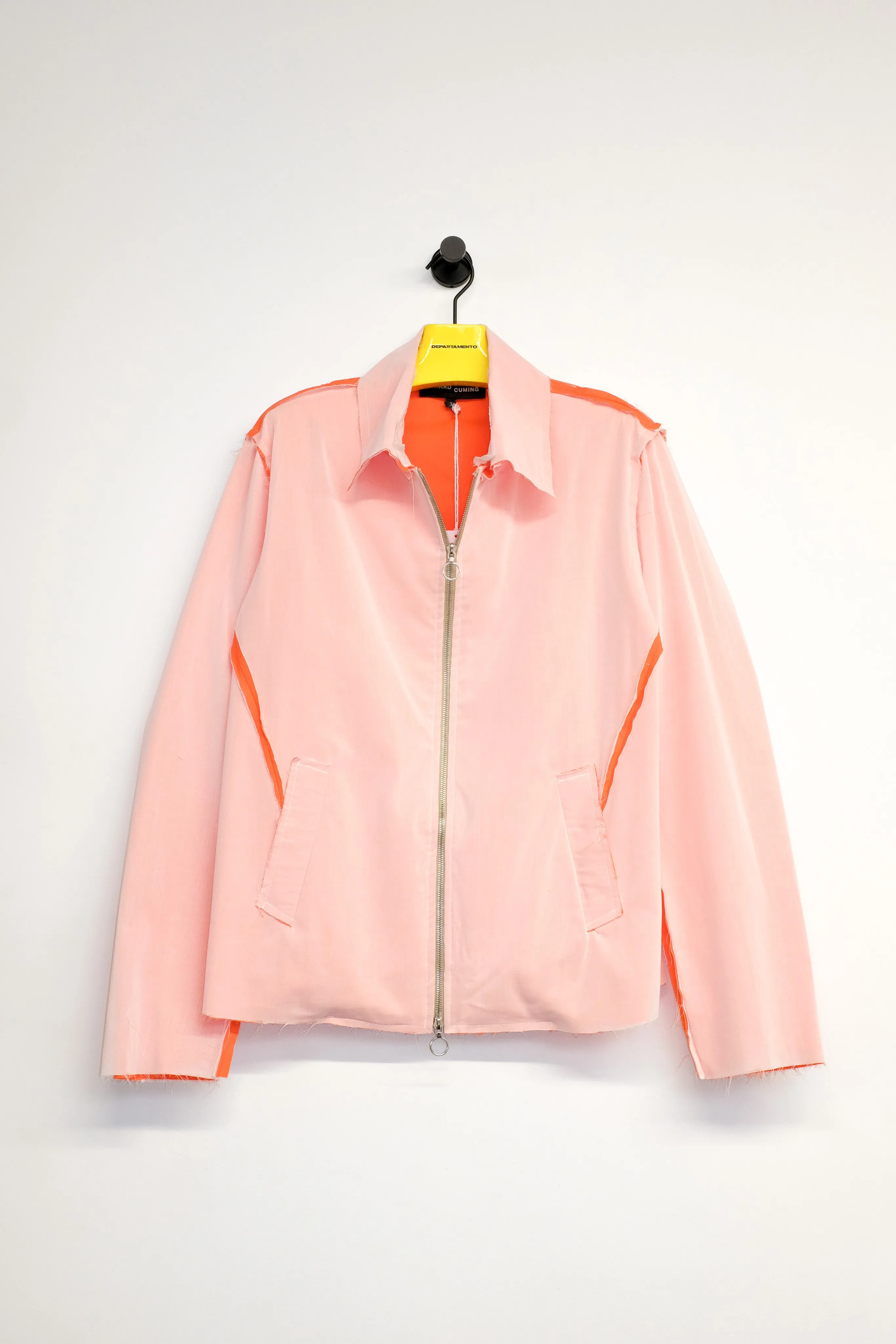 Orange & White Poplin Chiffon Sunset Layered Jacket