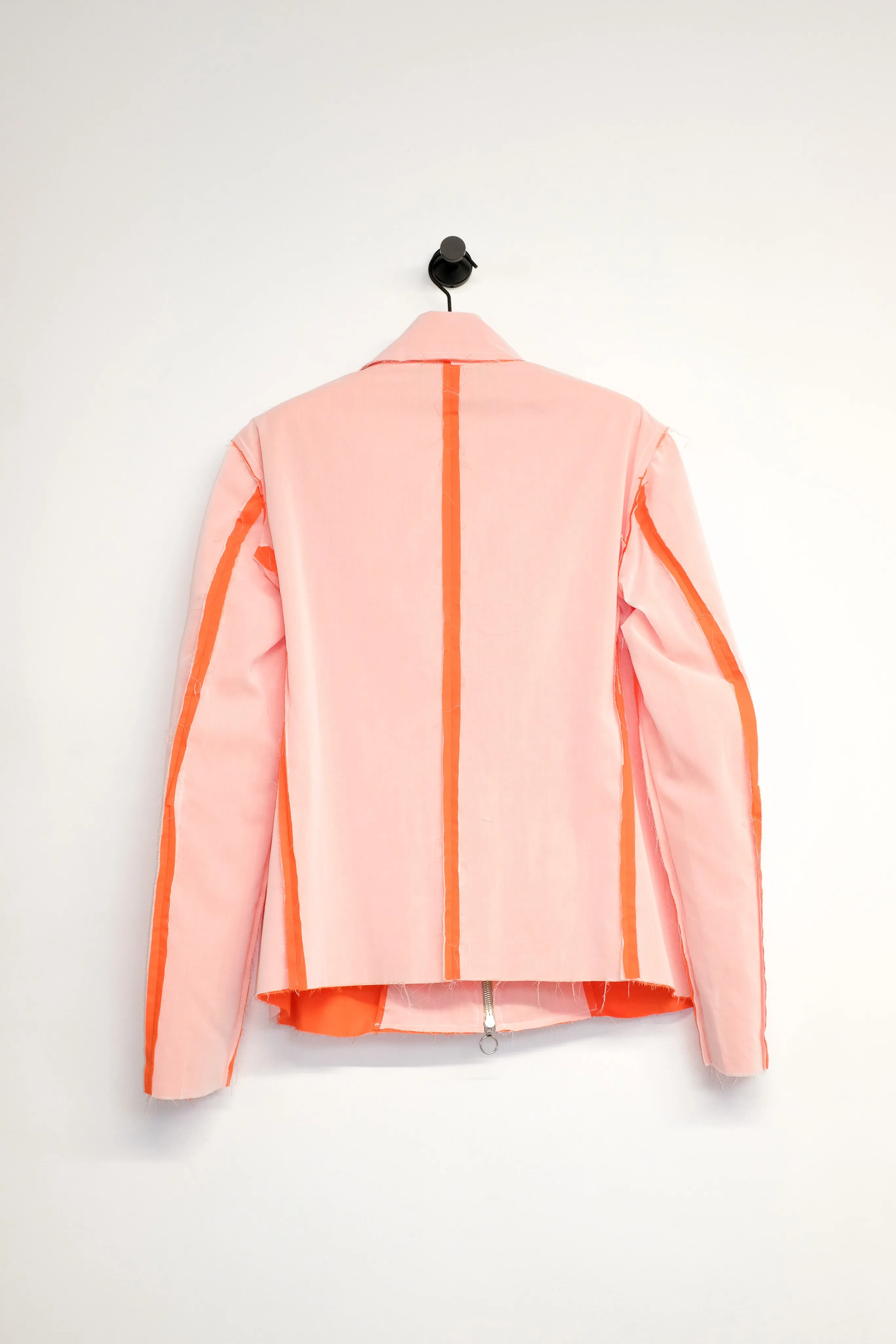 Orange & White Poplin Chiffon Sunset Layered Jacket